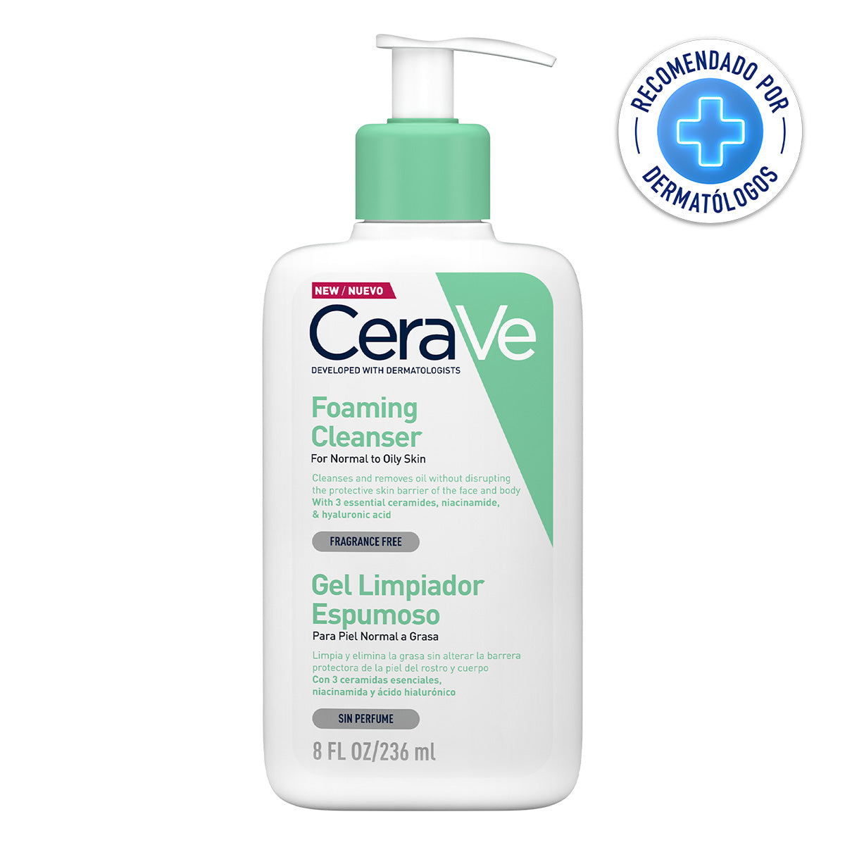 Cerave Gel Limpiador Espumoso Piel Normal A Grasa 236Ml