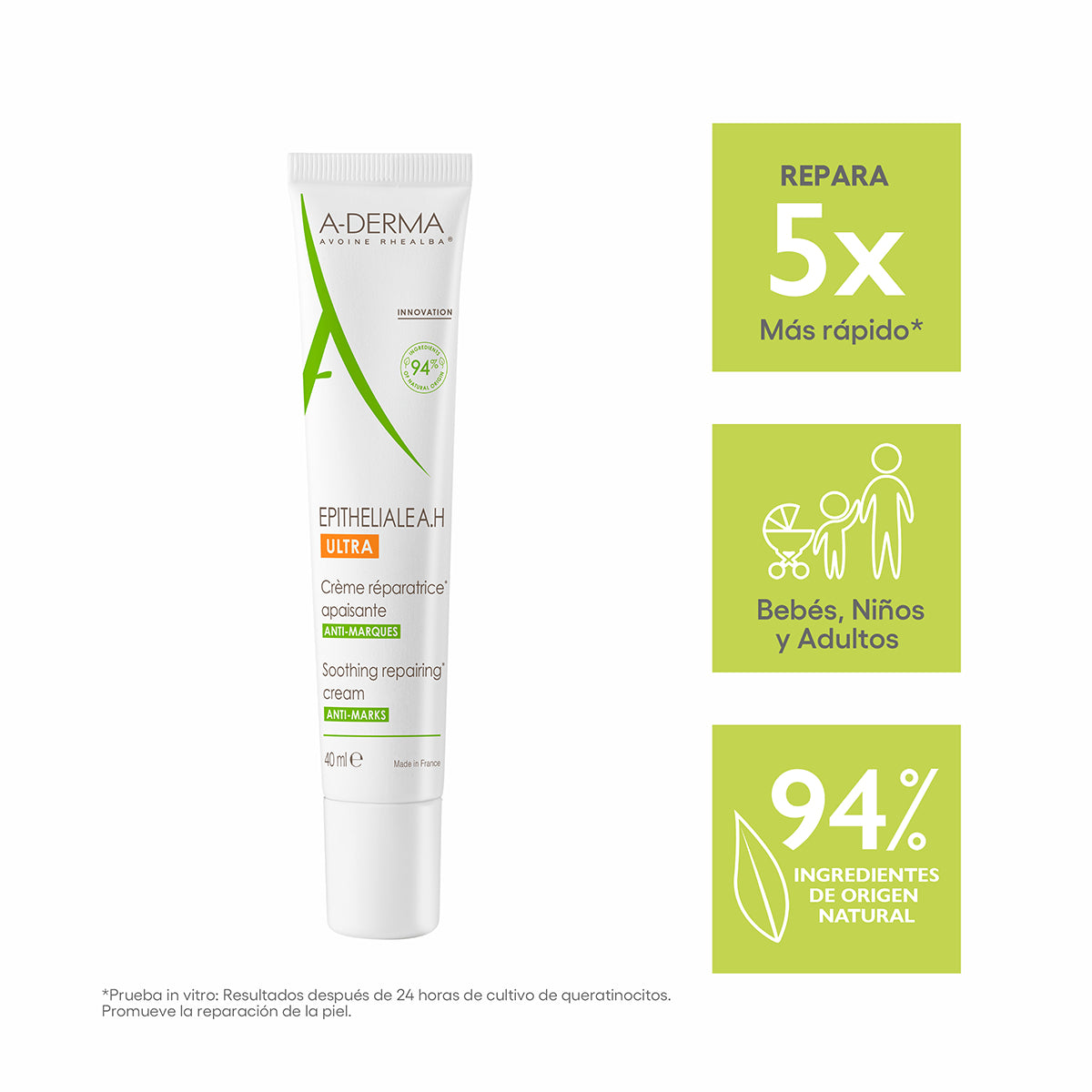 Epitheliale A.H Ultra Crema Reparadora Y Protección Antimarcas Spf 50+ 40 Ml