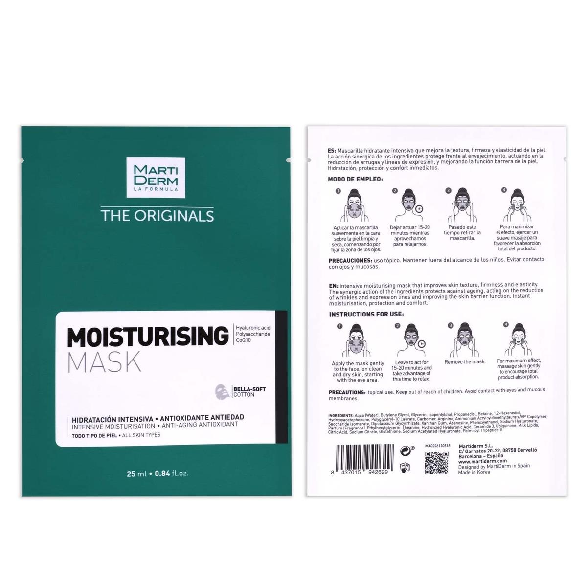 Martiderm Moisturising Mask, 25 Ml Caja Con 10 Sobres