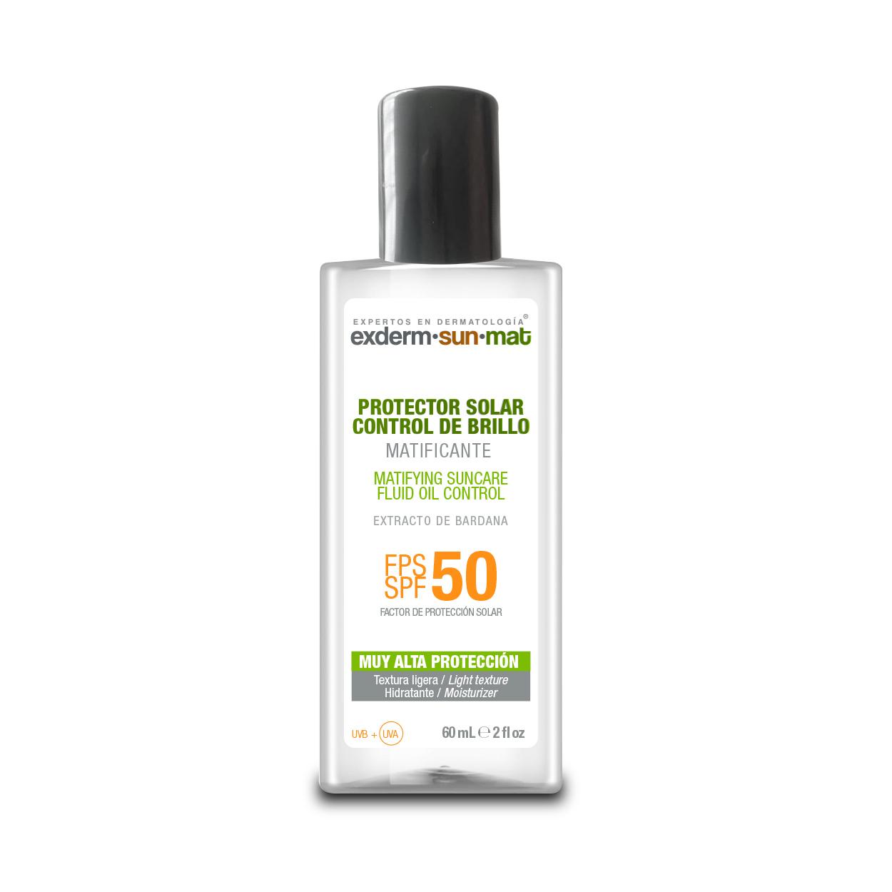 Exderm Sun Mat, Protector Solar Fps 50 Control De Brillo Matificante