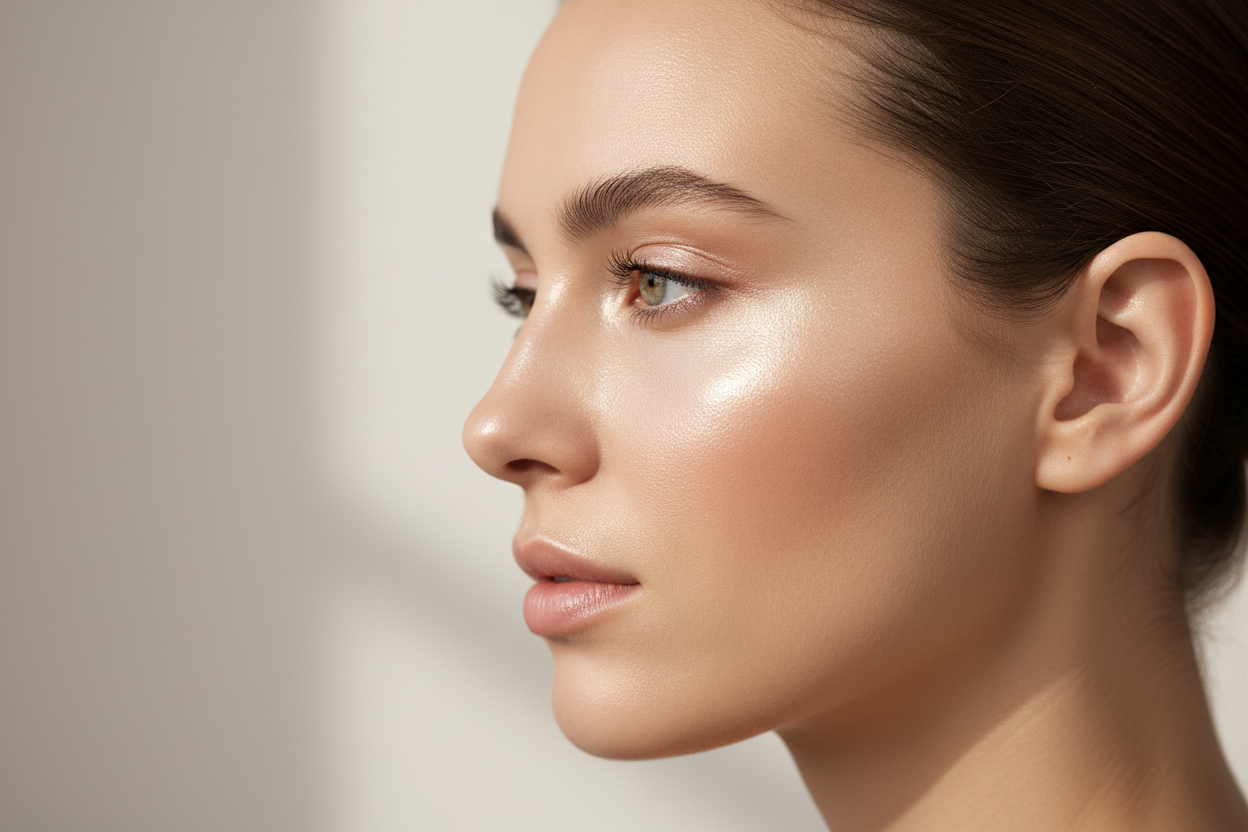 rosotro de una mujer de perfil con efecto iluminador