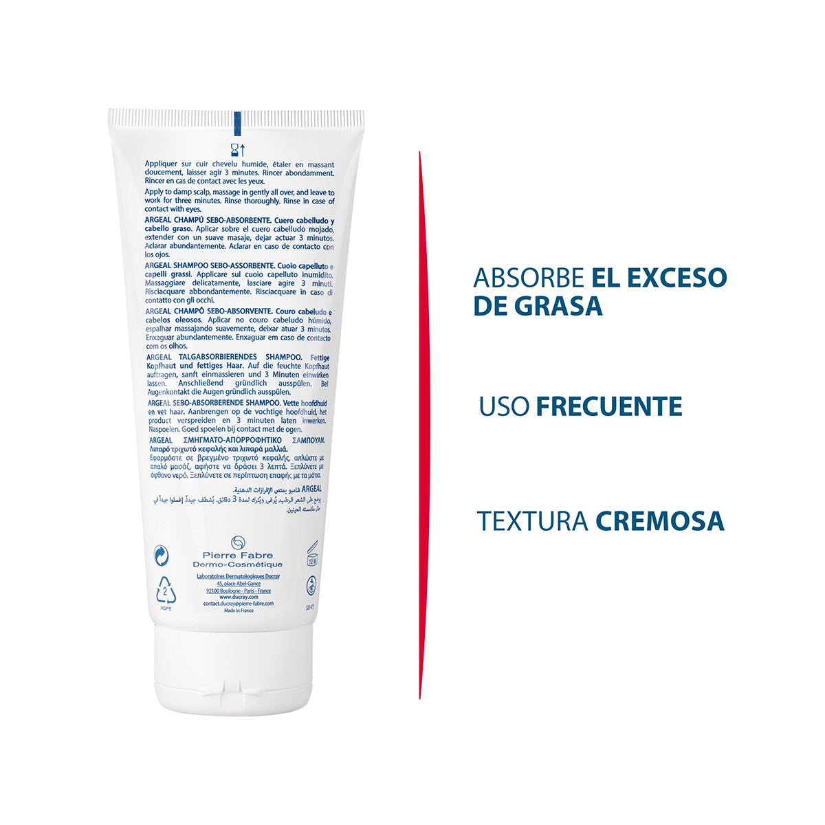 Argeal Shampoo Seboabsorbente Para Cabello Graso 200 Ml