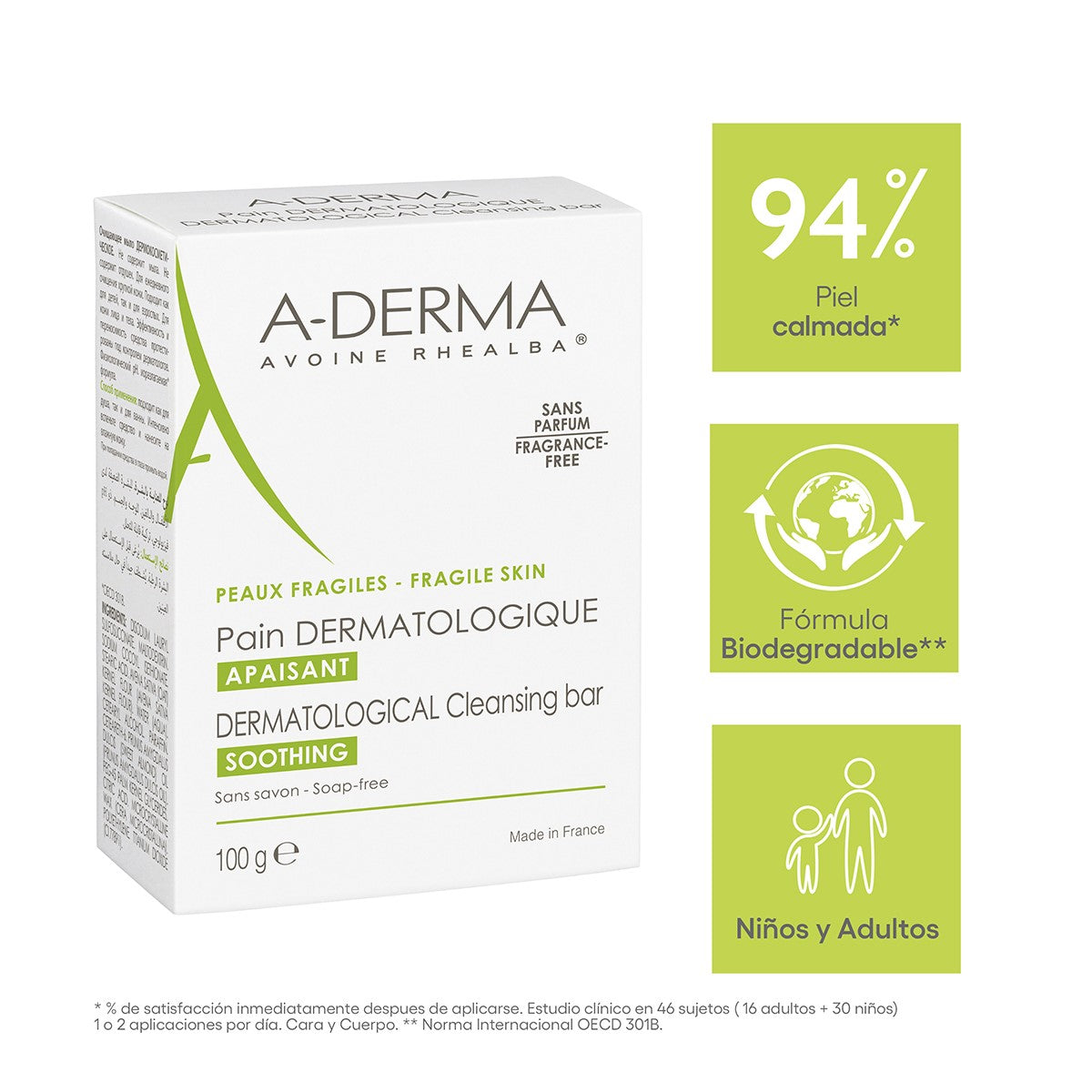Barra Limpiadora Dermatológica Calmante100 Gr