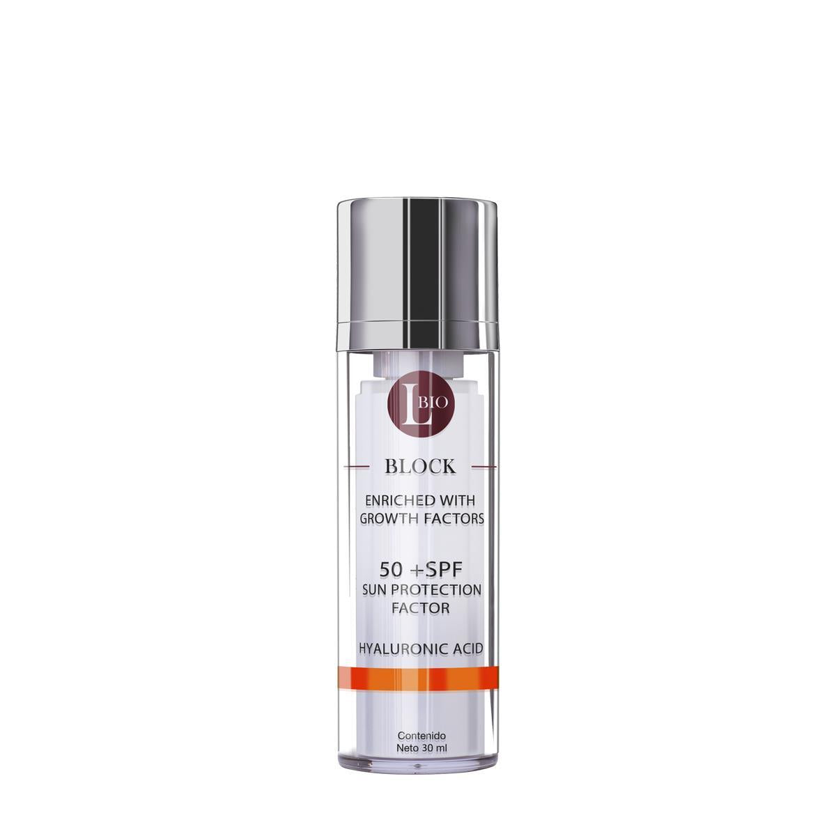 Bloqueador Solar Lbio Block Fps 50+ Acido Hialuronico 30 Ml