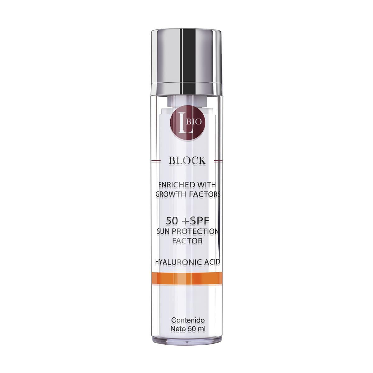 Bloqueador Solar Lbio Block Fps 50+ Acido Hialuronico 50 Ml