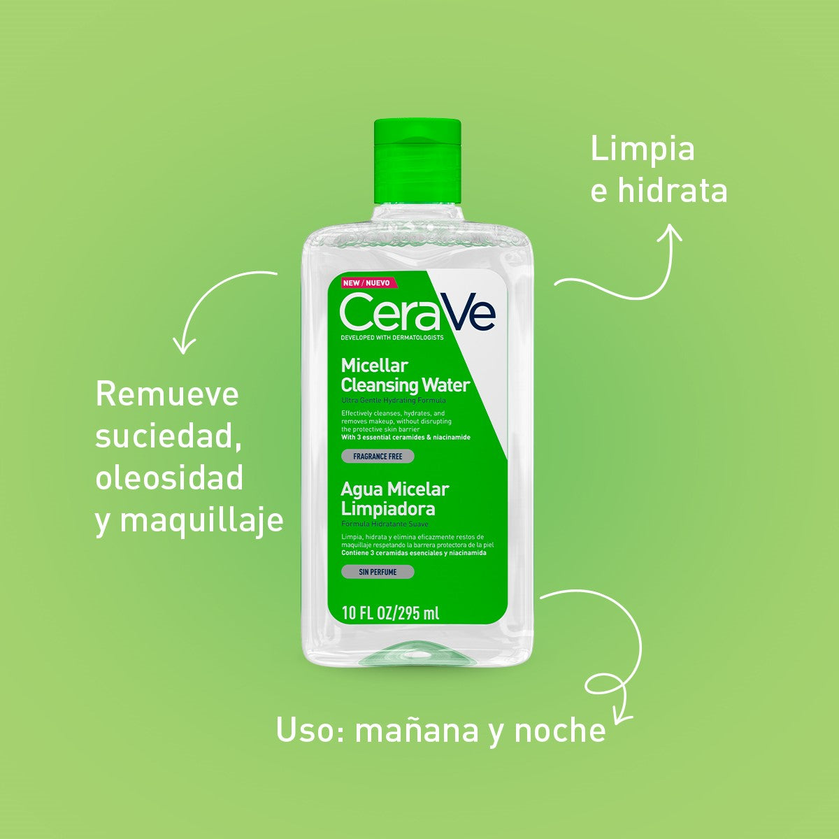 Cerave Agua Micelar Limpiadora Facial 295Ml