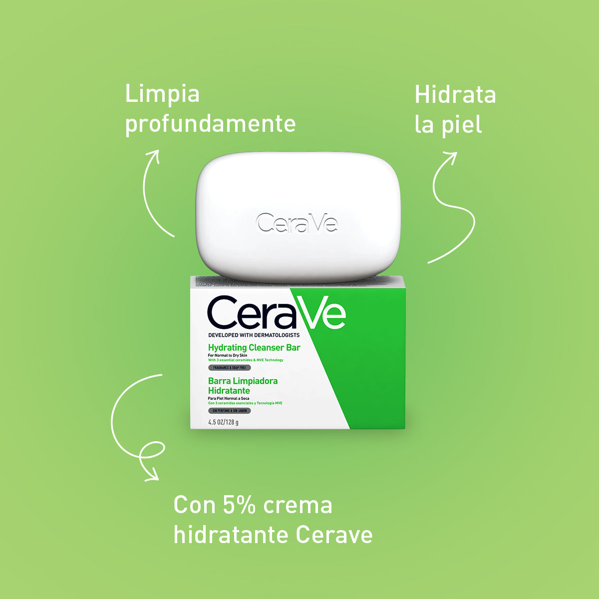 Cerave Barra Limpiadora Hidratante 128Gr