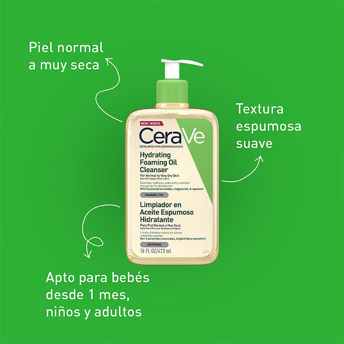 Cerave Limpiador En Aceite Espumoso Hidratante 473Ml
