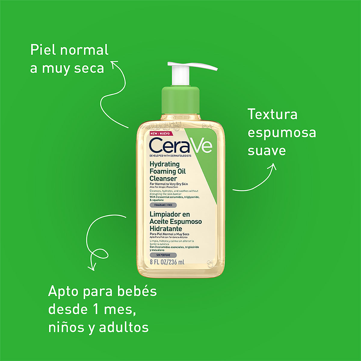 Cerave Limpiador En Aceite Espumoso Hidratante 236Ml