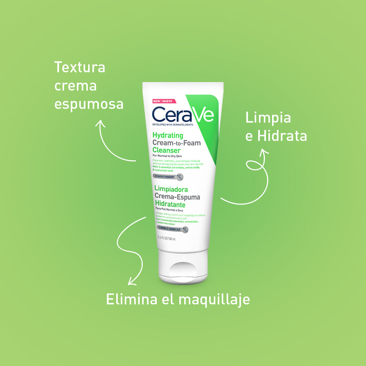 Cerave Limpiadora Crema-Espuma Hidratante Facial 100Ml