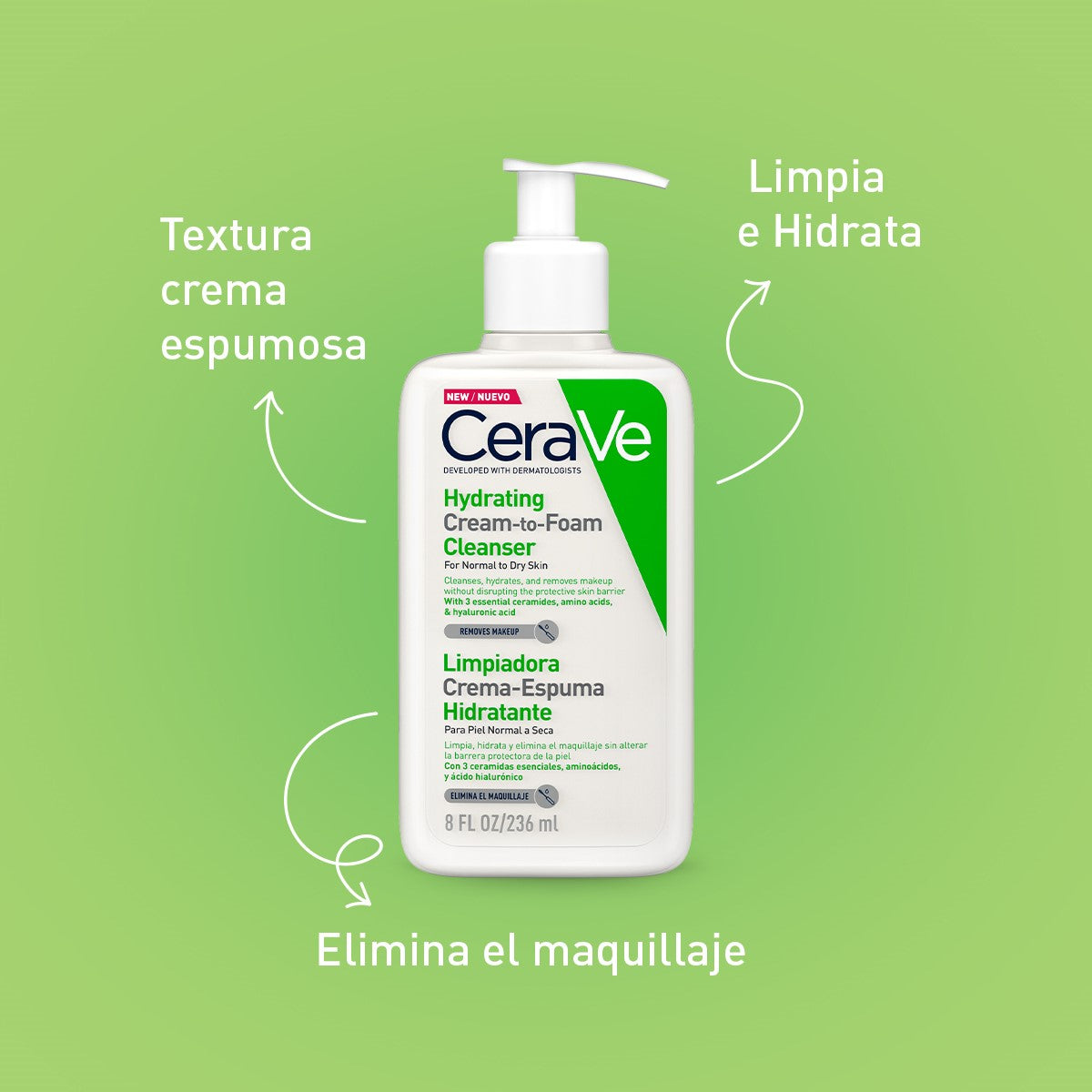 Cerave Limpiadora Crema-Espuma Hidratante Facial 236Ml