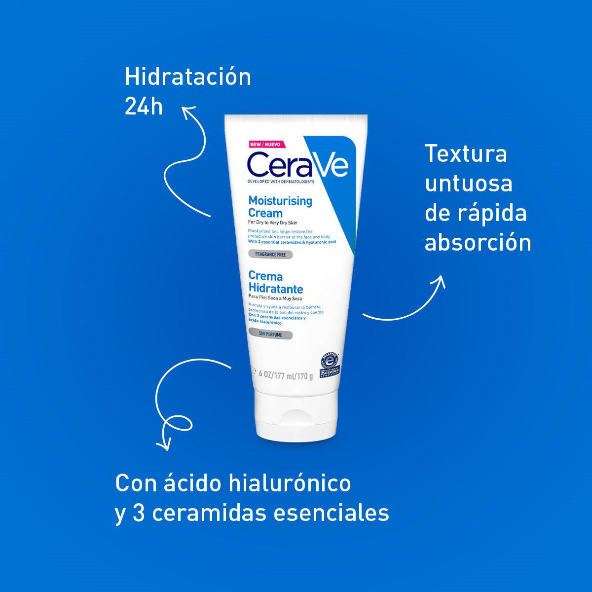 Crema Hidratante Cerave Piel Seca Rostro Y Cuerpo 170Gr