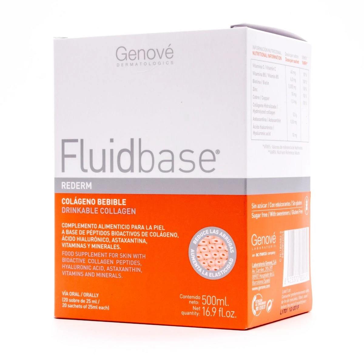Fluidbase Rederm Colageno Bebible 500 Ml (20 Sobres De 25 Ml)