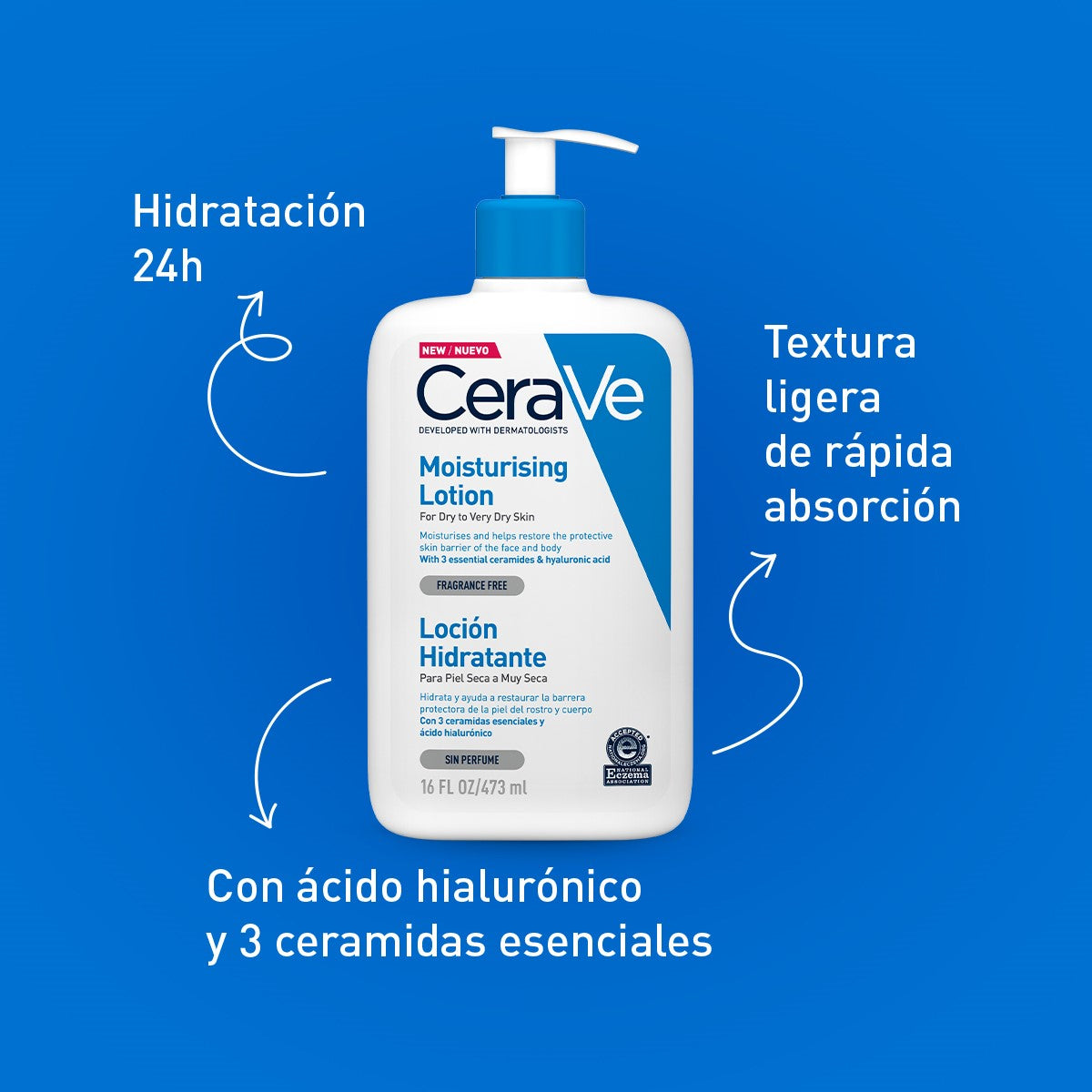 Loción Hidratante Cerave Rostro Y  Cuerpo Piel Normal Seca 473Ml