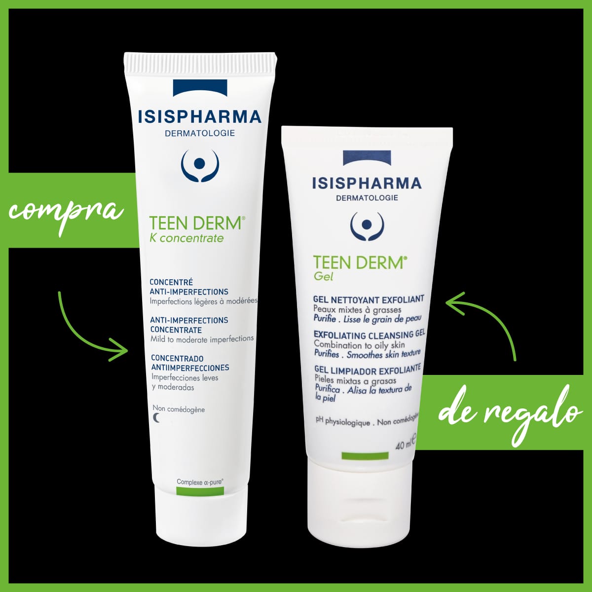 Pack Teen Derm K Concentrate 30 Ml Gratis Teen Derm Gel 40 Ml