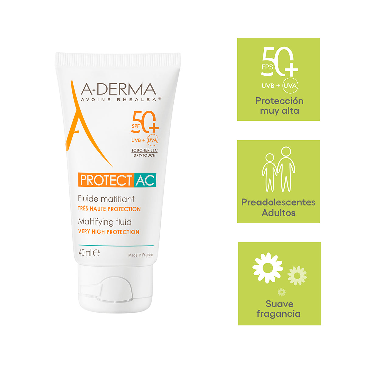 Protect Fluido Solar Facial Matificante Spf 50+ 40 Ml