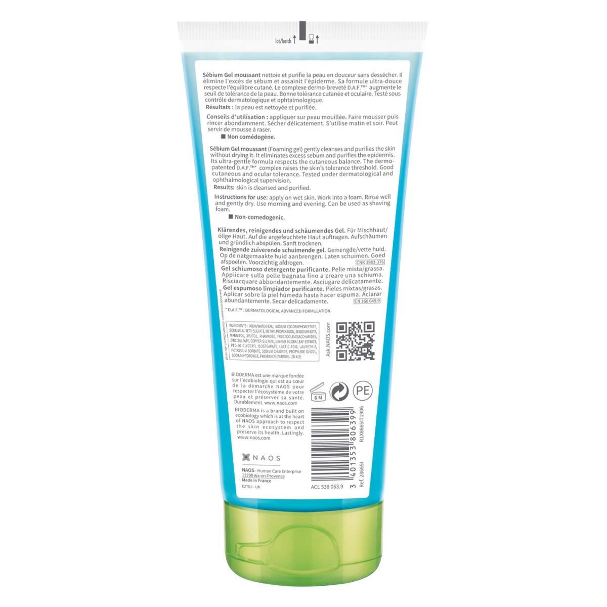 Sébium Gel Moussant Tubo 200 Ml