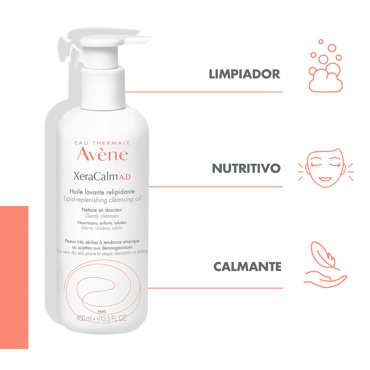 Xeracalm A.D Aceite Dermo-Limpiador Relipidizante 400 Ml